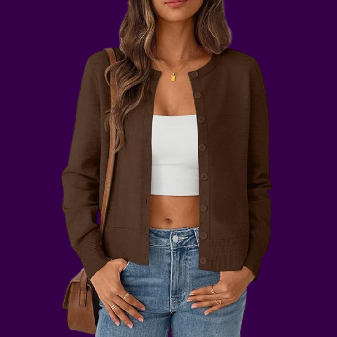 Camilla - Brun Langermet Cardigan